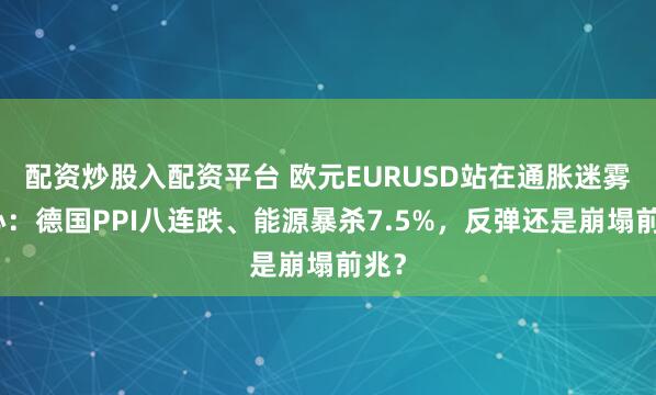 配资炒股入配资平台 欧元EURUSD站在通胀迷雾中心：德国PPI八连跌、能源暴杀7.5%，反弹还是崩塌前兆？